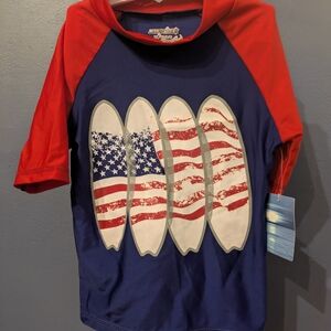 Joe Boxer USA Short Sleeve Rash Guard UPF 50 Boys XS 4/5 Swim Shirt New